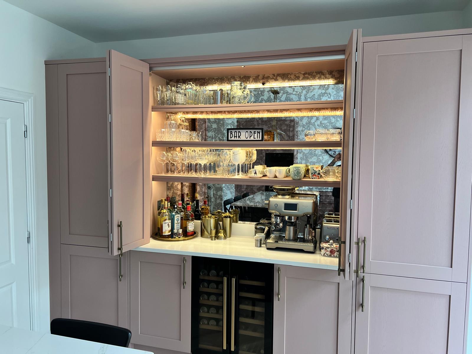 new coffee corner in renovated kitchen