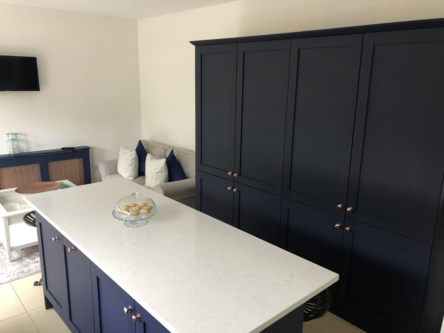 Navy blue kitchen refit in Dublin