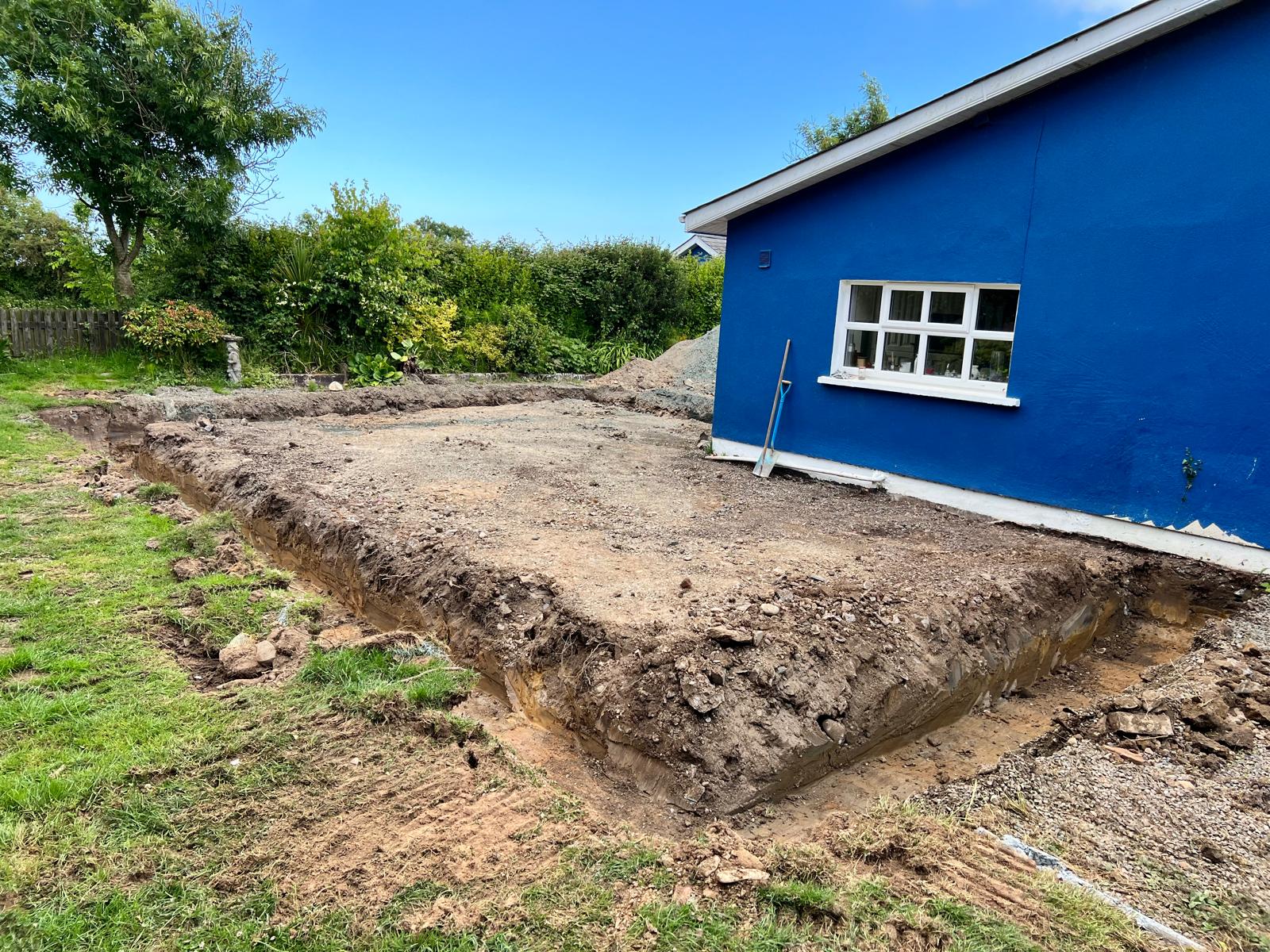 Home extension project groundwork