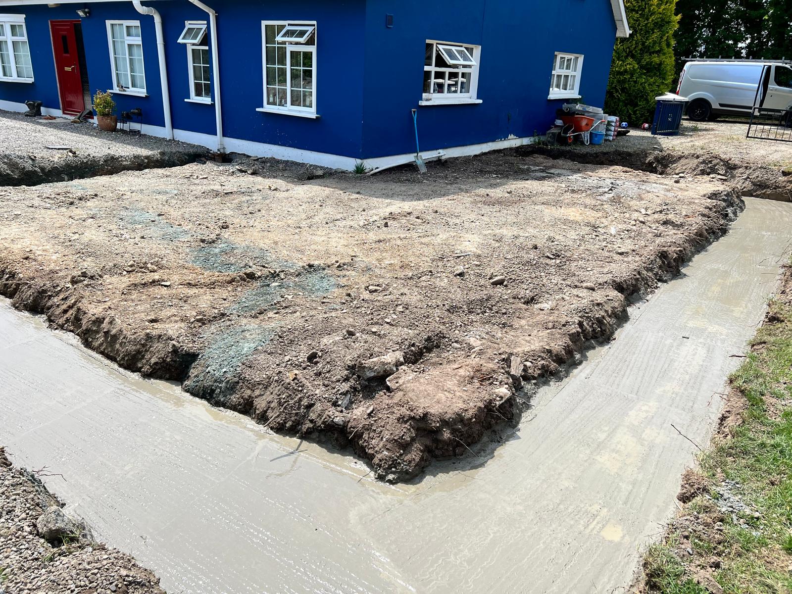 Home extension project groundwork